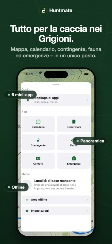 HuntMate — everything for the hunt in Graubünden: map, calendar, quota, wildlife and emergencies in one place