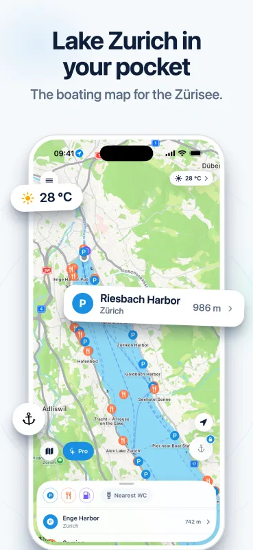 Lake Zurich in your pocket — the boating map for the Zürisee, with harbors and moorings